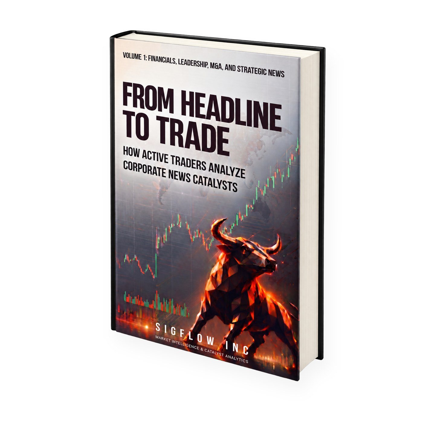 From headline to trade Volume 1 book standing, showing the cover and page edges
