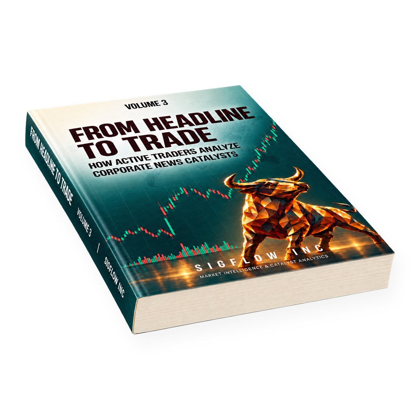 From headline to trade Volume 3 book lying flat, showing the cover and spine
