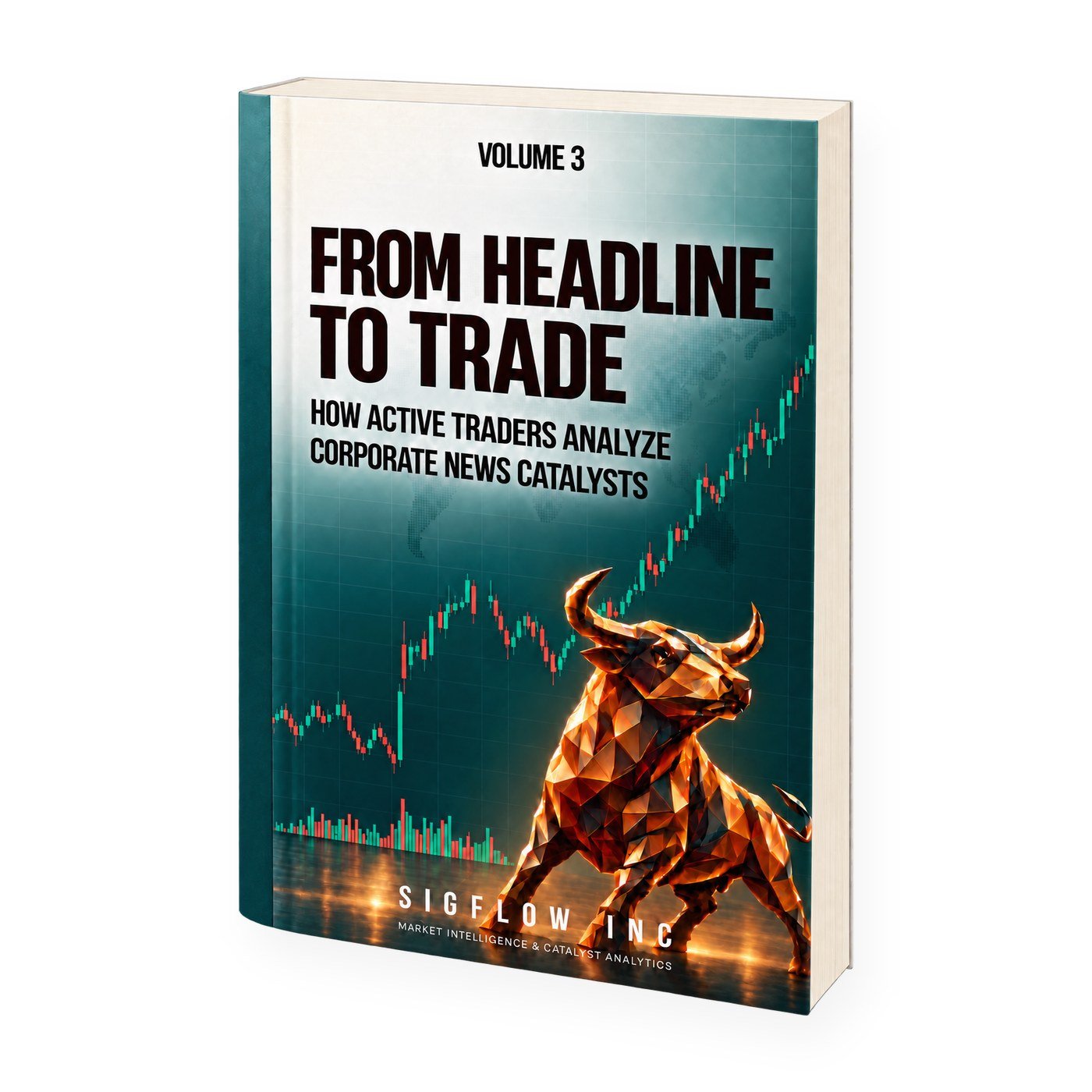 From headline to trade Volume 3 book standing, showing the cover and page edges